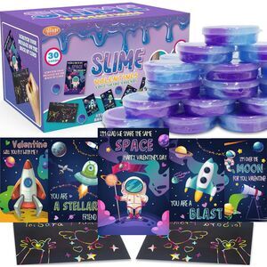 ATFUNSHOP Valentines Day Gifts for Kids 30 PACK Galaxy Slime (4215)